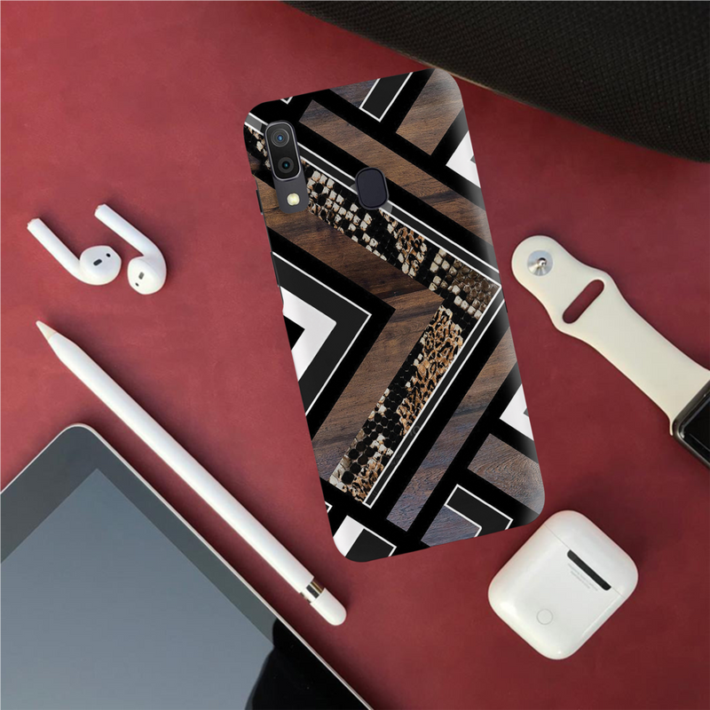Carpet Pattern Black, White and Brown Pattern Mobile Case Cover For Galaxy A30