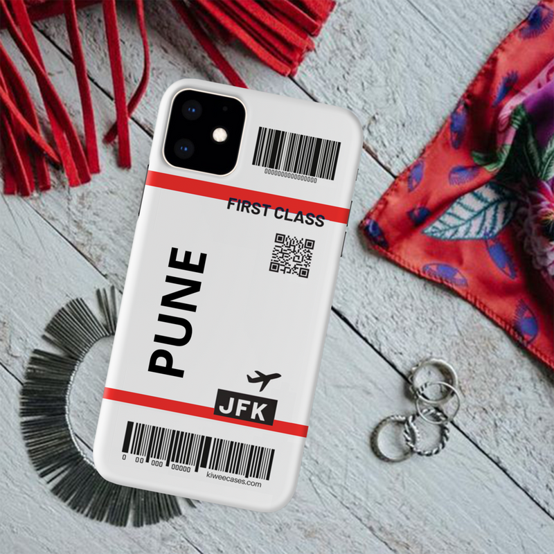 Flying to Pune Flight Ticket Pattern Mobile Case Cover For Iphone 11