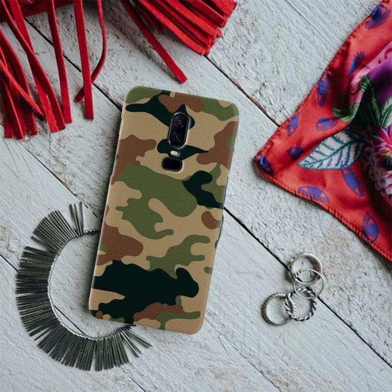 Camo Black And Green Pattern Mobile Case Cover For Oneplus 6