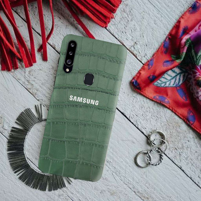 Green Boxes Pattern Mobile Case Cover For Galaxy A20S