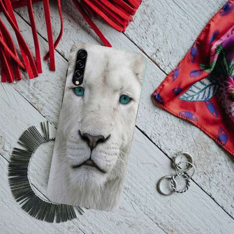 White Lion Portrait Pattern Mobile Case Cover For Galaxy A70