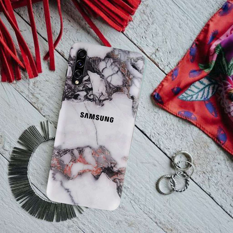 White & Black Marble Pattern Mobile Case Cover For Galaxy A50S