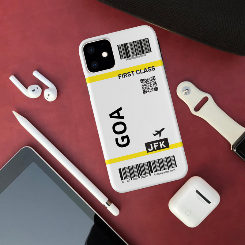 Flying to Goa Flight Ticket Pattern Mobile Case Cover For Iphone 11