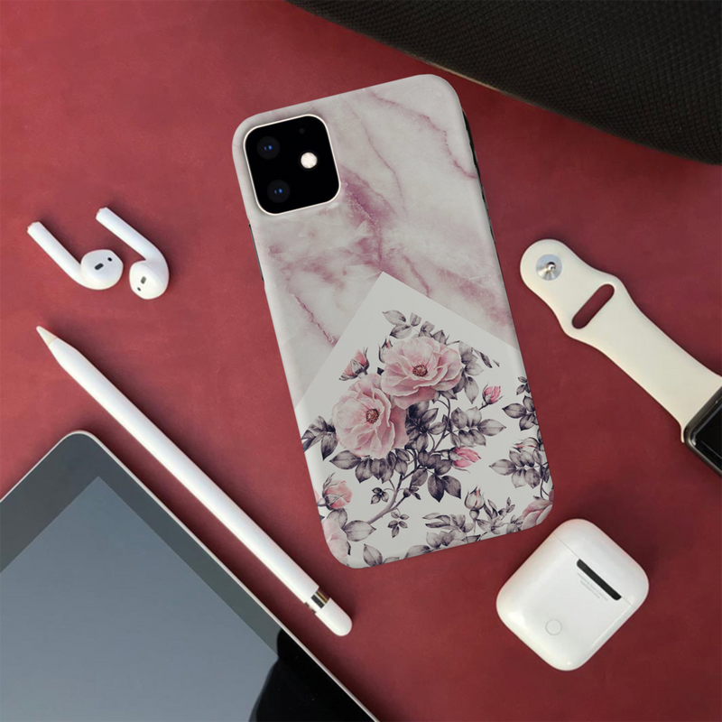 Tiles and Flowers Pattern Mobile Case Cover For Iphone 11