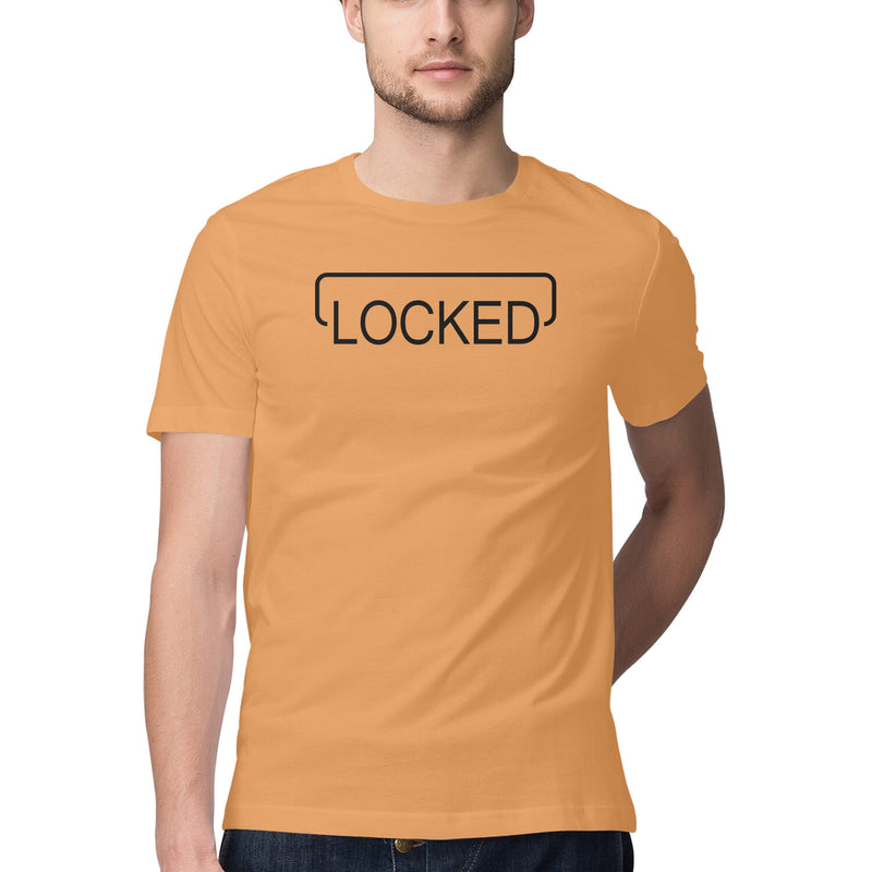 Locked Printed Round Neck Men Tshirts