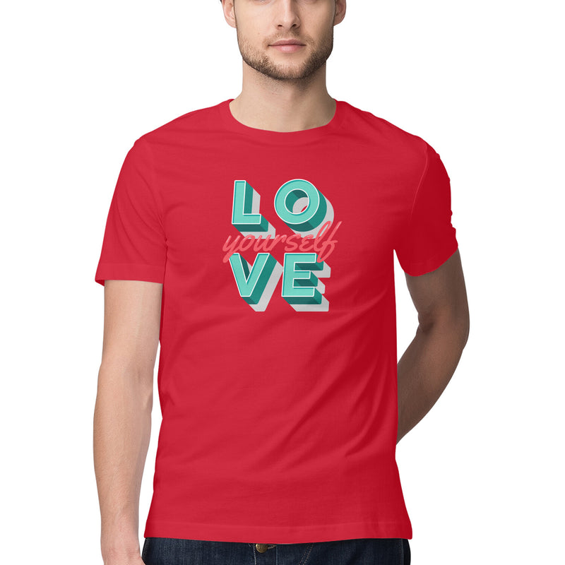 Love Yourself Printed Round Neck Men Tshirts