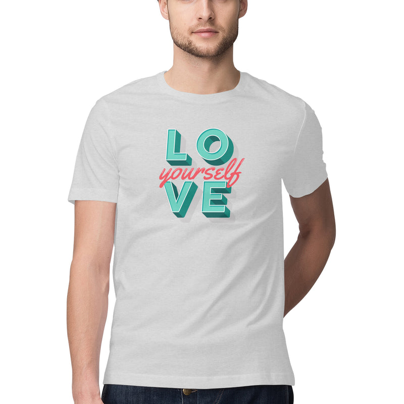 Love Yourself Printed Round Neck Men Tshirts