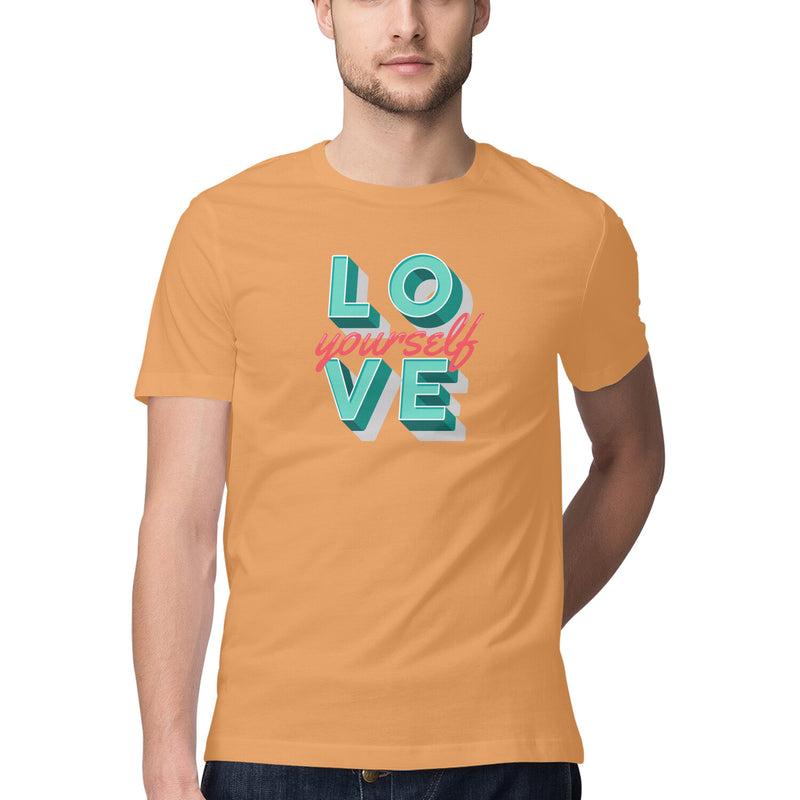 Love Yourself Printed Round Neck Men Tshirts