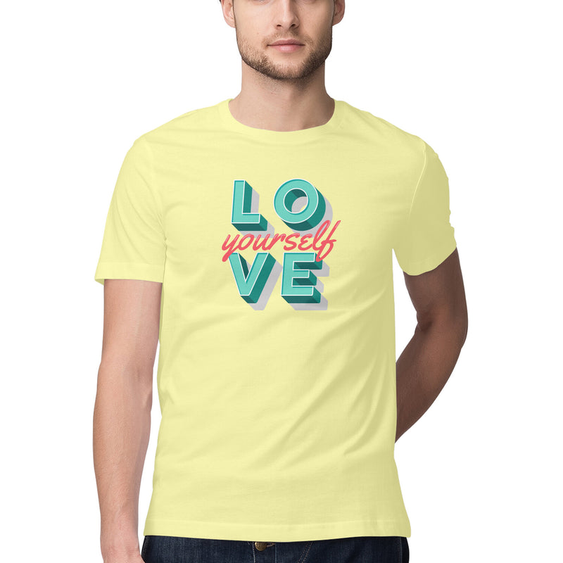 Love Yourself Printed Round Neck Men Tshirts