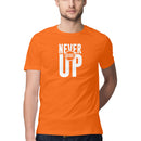 Never Give Up Printed Round Neck Men Tshirts