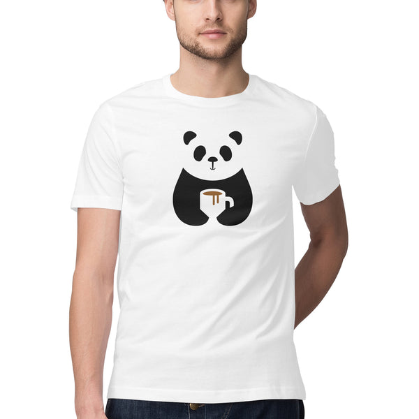 Panda Printed Round Neck Men Tshirts