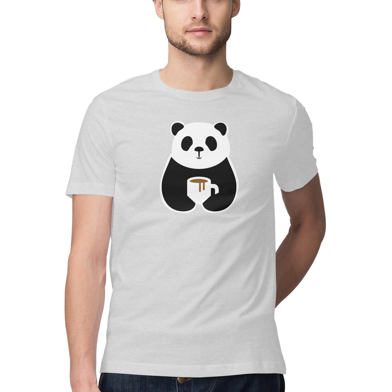Panda Printed Round Neck Men Tshirts
