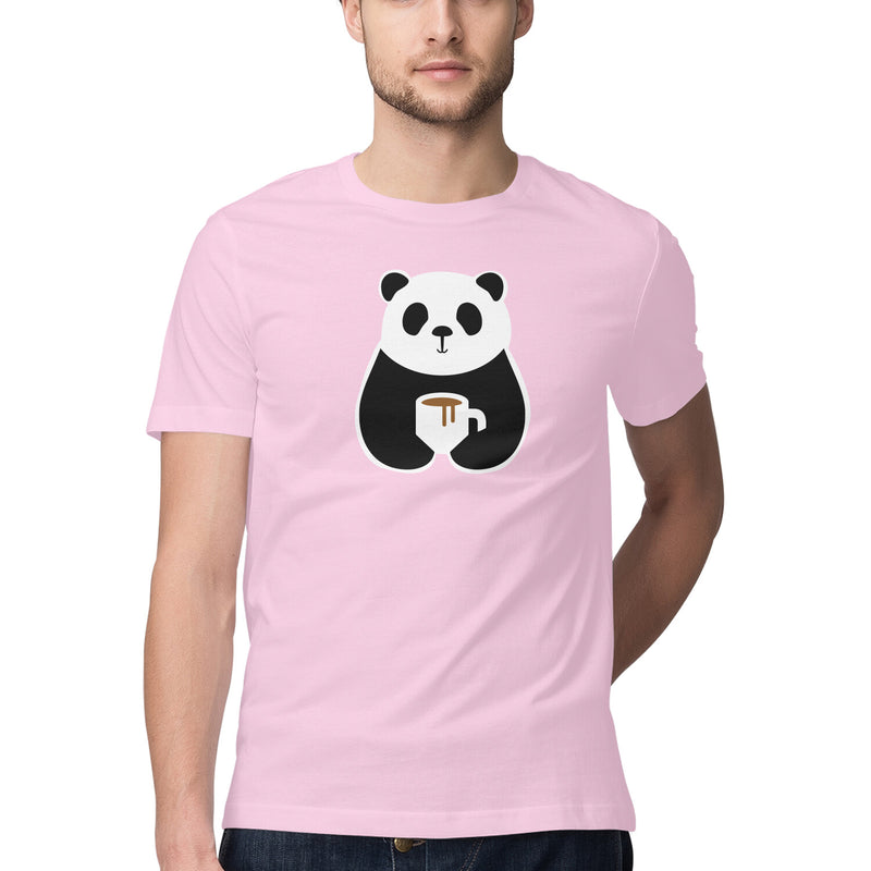 Panda Printed Round Neck Men Tshirts