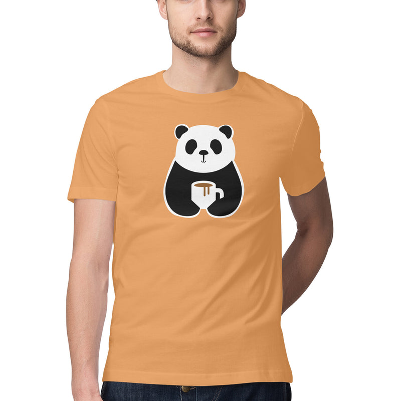 Panda Printed Round Neck Men Tshirts