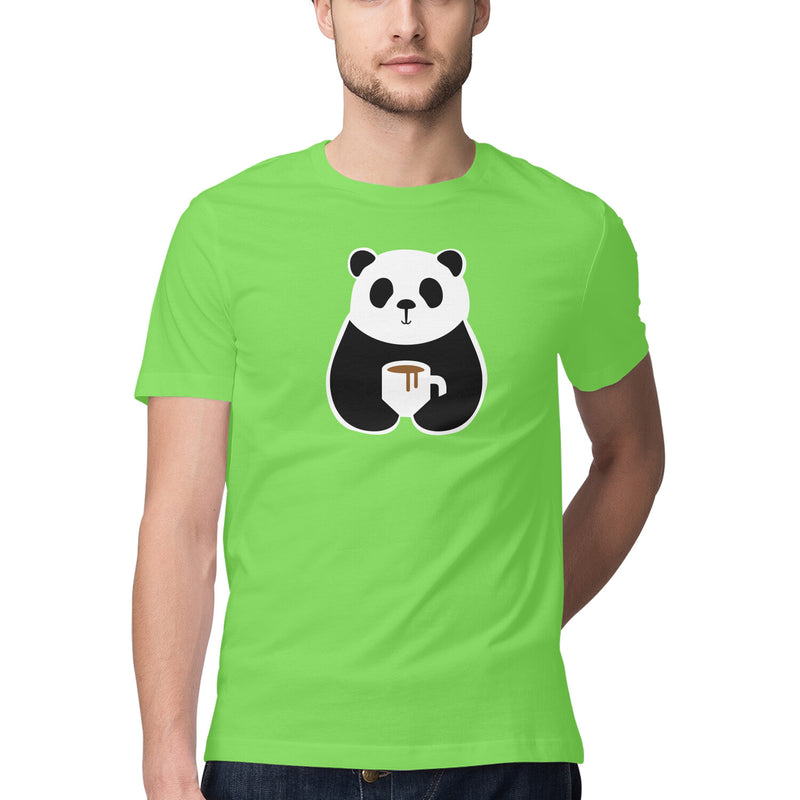 Panda Printed Round Neck Men Tshirts