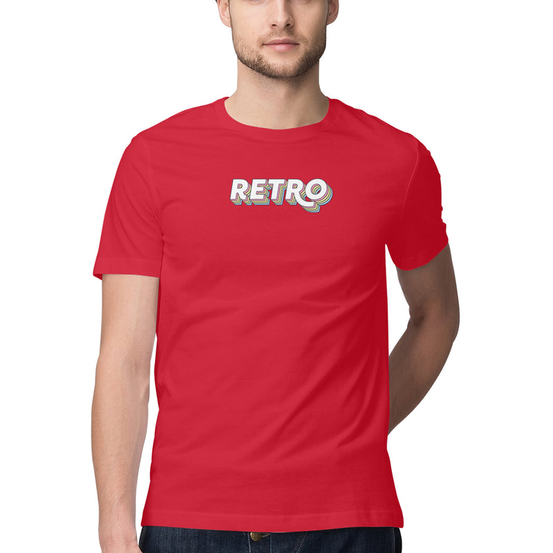 Retro Printed Round Neck Men Tshirts