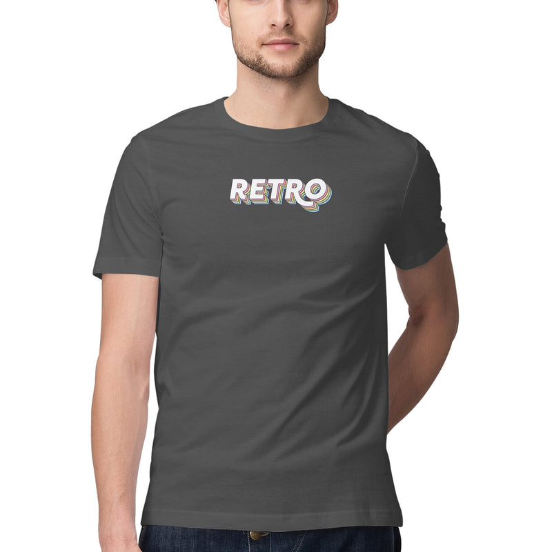 Retro Printed Round Neck Men Tshirts