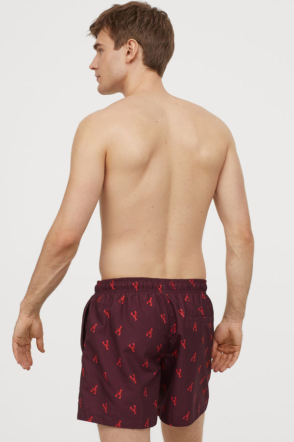 Dazzelz Burgundy Lobsters Swim Short For Men